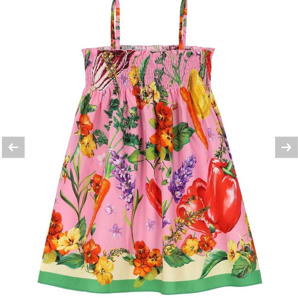Dolce & Gabbana Pink Floral Smocked Sundress